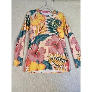 BERRY JANE Women's Size XL Long Sleeve Rash Guard Seychelles Floral UPF 50+